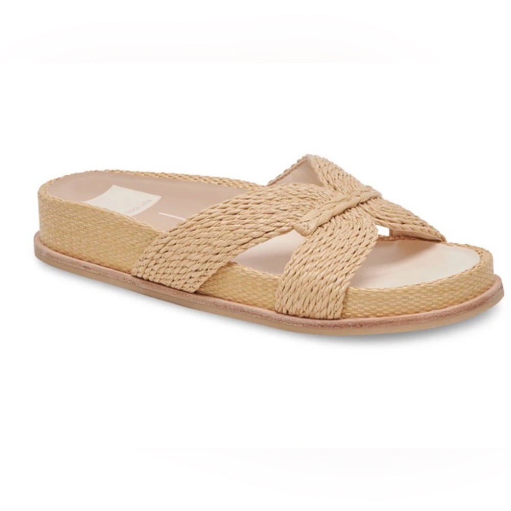 Dolce Vita Tan Braided Crossband Slide Sandals
